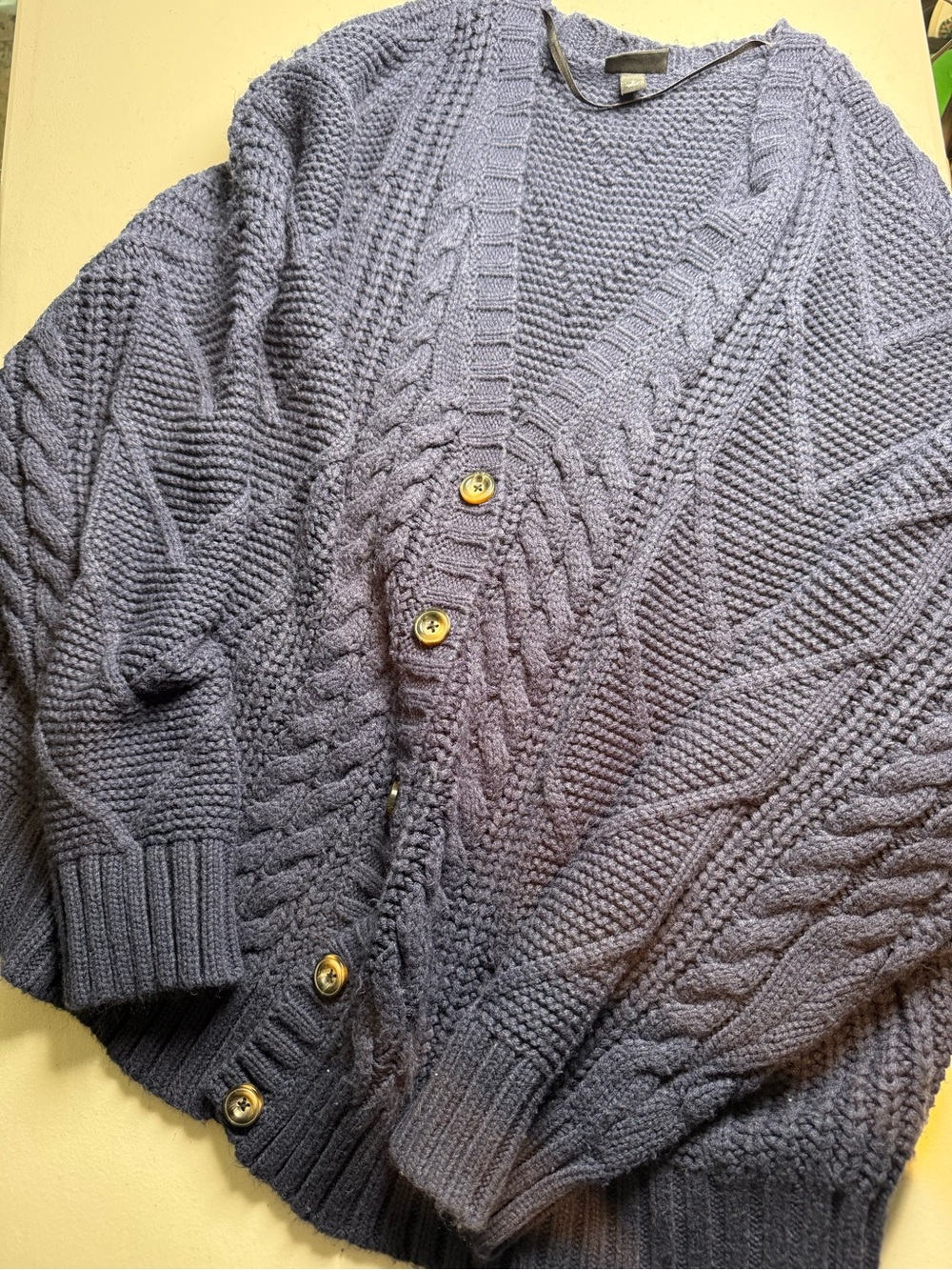 torrid Chunky Cable Knit Cardigan Sweater - Navy Blue